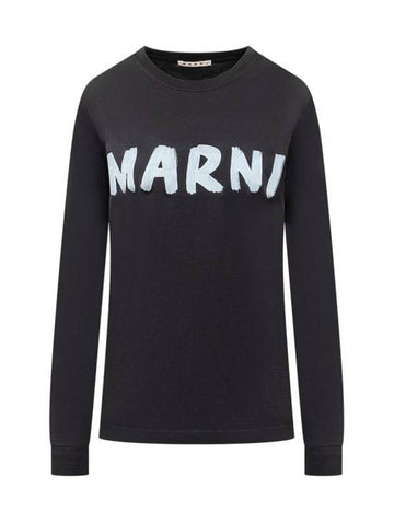 Logo Long Sleeve T-Shirt Black - MARNI - BALAAN 1