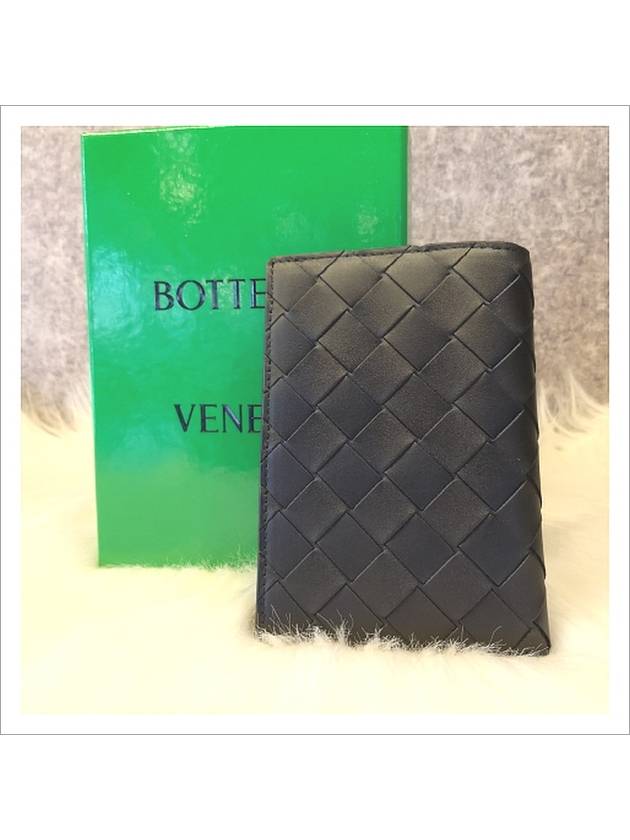 Intrecciato Leather Passport Wallet Black - BOTTEGA VENETA - BALAAN 6