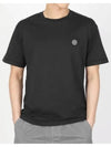 Logo Patch Short Sleeves T-Shirt Black - STONE ISLAND - BALAAN 2