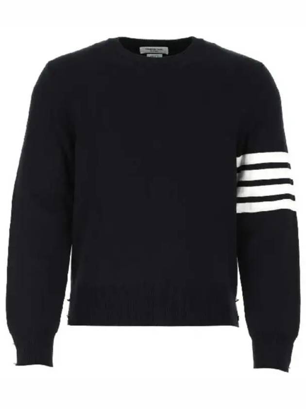 4 Bar Armband Milano Stitch Knit Top Navy - THOM BROWNE - BALAAN 2