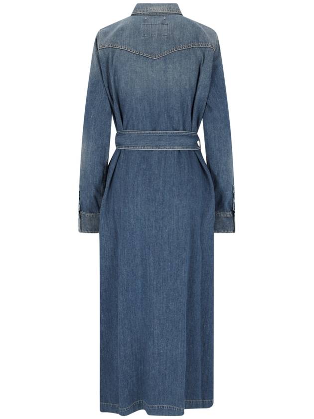 Women's Denim Shirt Long Dress Blue - GOLDEN GOOSE - BALAAN 3