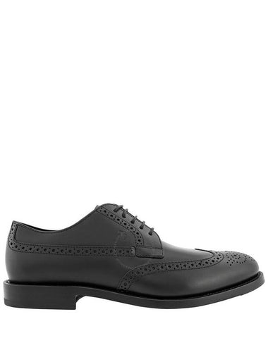 Tods Men's Black Perforations And Wingtip Leather Derby Shoes, Brand Size 6.5 ( US Size 7.5 ) - TOD'S - BALAAN 1