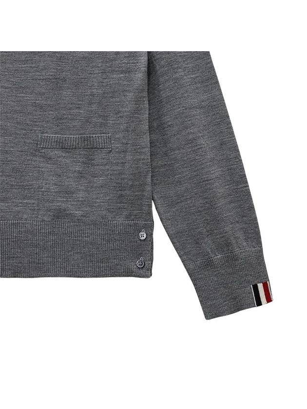 Men's Jersey Stitch V-Neck Cardigan Light Grey - THOM BROWNE - BALAAN 6