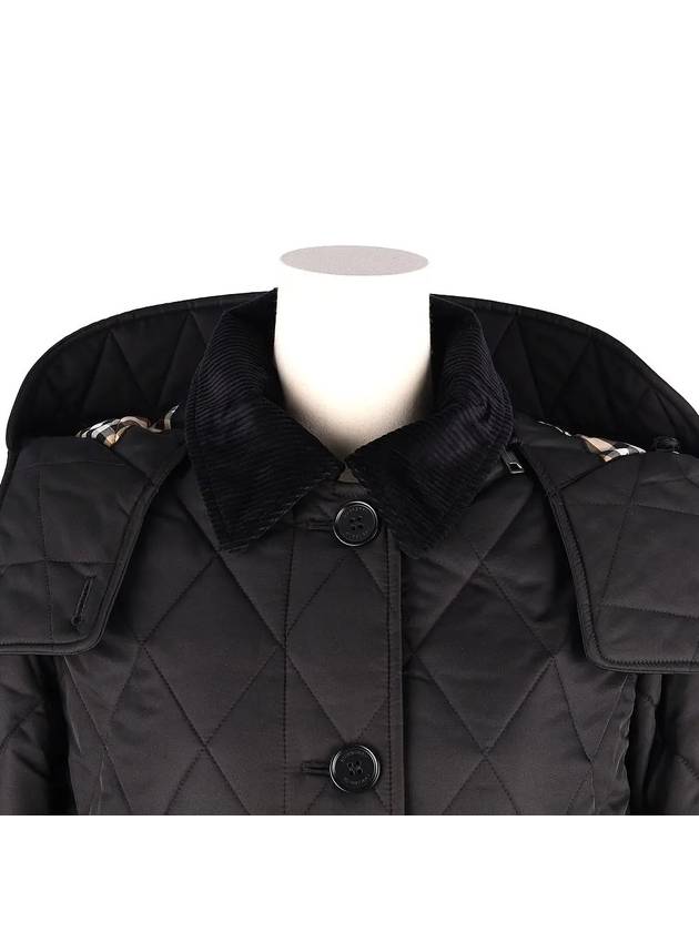 Dereham Quilted Long Padding Black - BURBERRY - BALAAN 5