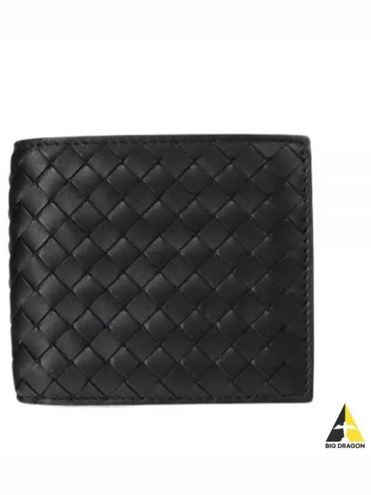 Intrecciato Coin Pocket Half Wallet Black - BOTTEGA VENETA - BALAAN 2