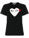 Play Women's Small Red Wappen White Big Heart Short Sleeve T-Shirt Black P1 T115 1 - COMME DES GARCONS - BALAAN 1