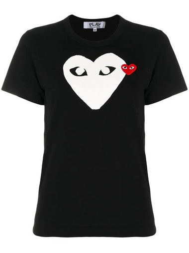 Play Big Heart Short Sleeve T-Shirt Black - COMME DES GARCONS - BALAAN 1