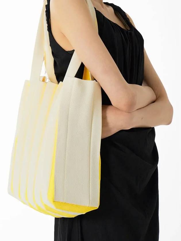 Two way shopper bag yellow stripe - PLEATSMAMA - BALAAN 3