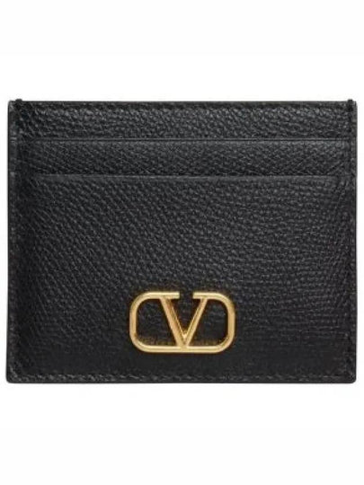 V Logo Signature Card Wallet Black - VALENTINO - BALAAN 2