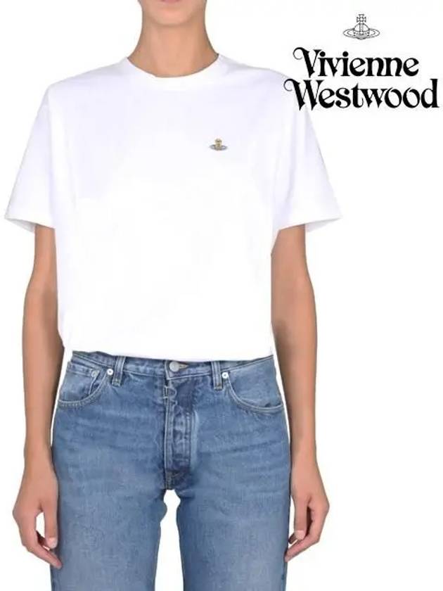 ORB Logo Cotton Short Sleeve T-Shirt White - VIVIENNE WESTWOOD - BALAAN 5