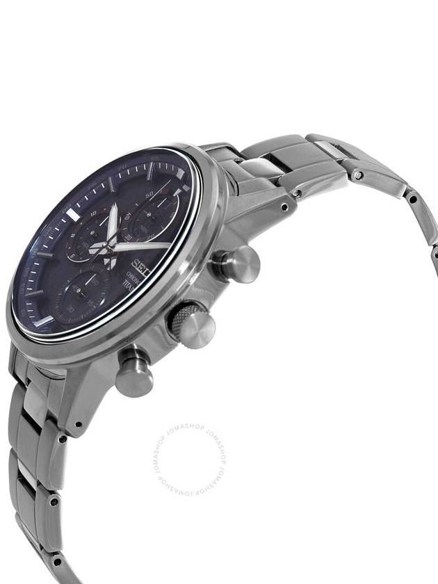 Seiko Chronograph Quartz Blue Dial Grey Titanium Men's Watch SSB387 - SEIKO - BALAAN 2