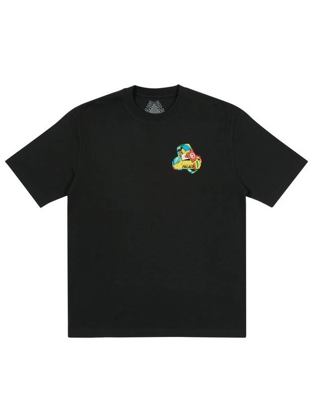 Tri Flag Short Sleeve T-Shirt Black - PALACE - BALAAN 3