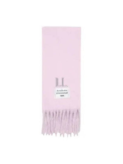 Logo Label Fringe Scarf Pink - ACNE STUDIOS - BALAAN 2