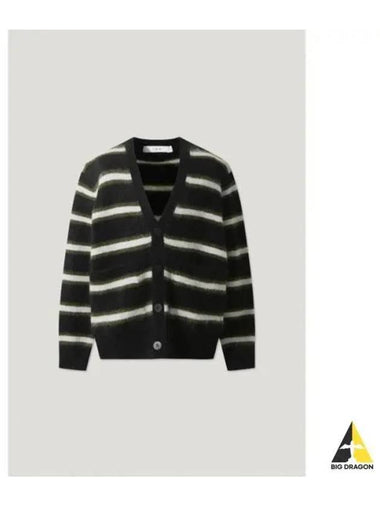 Mohair striped knit cardigan BLACK - IRO - BALAAN 1