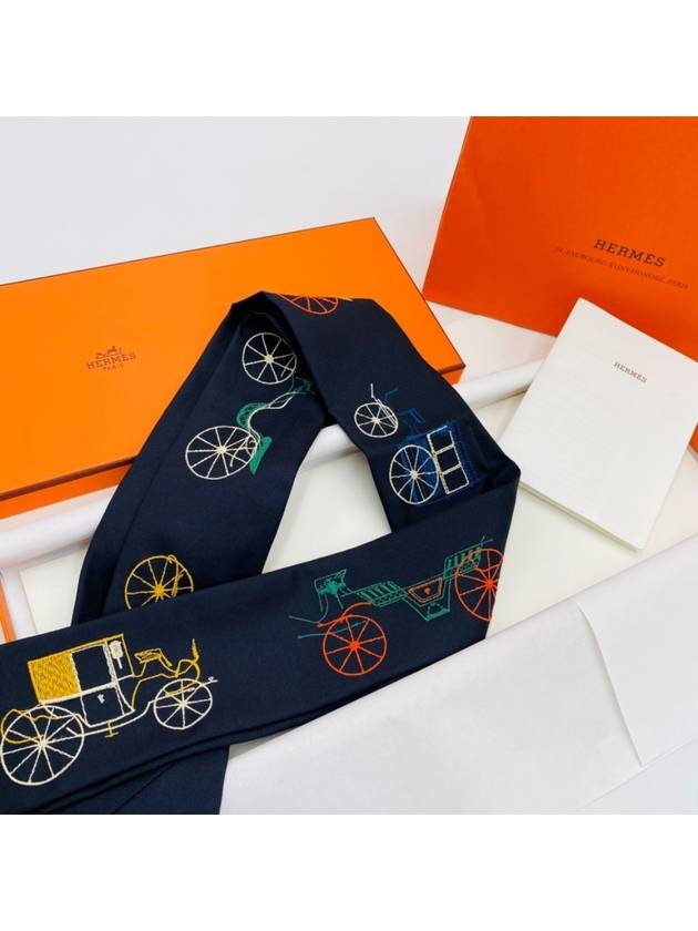 Embroidered Long Twilly A Toute Berline Scarf - HERMES - BALAAN 2