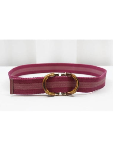 GG logo bamboo three stripe belt pink - GUCCI - BALAAN 1