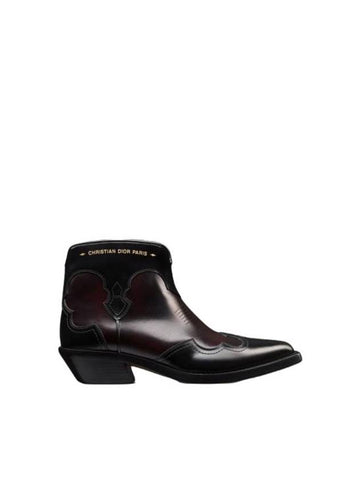 West Heel Ankle Middle Boots Black Amaranth - DIOR - BALAAN 1