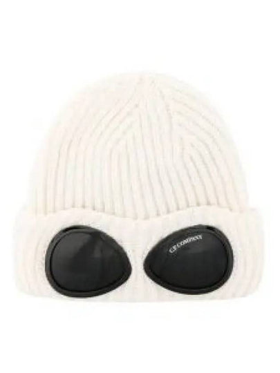 Extra Fine Merino Wool Goggle Beanie White - CP COMPANY - BALAAN 2