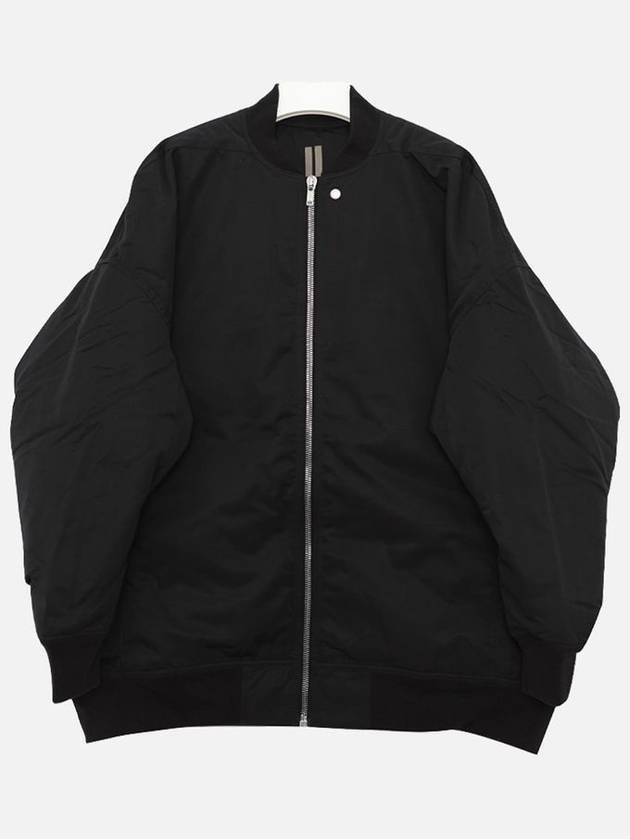 Zipper Front Oversized Zip-up Jacket Black - RICK OWENS - BALAAN 1