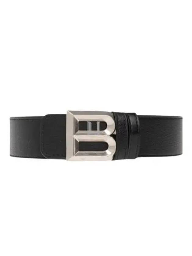 B Bold Buckle Leather Belt Black - BALLY - BALAAN 2