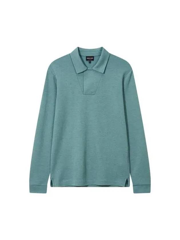 Men s Soft Cotton Collar T Shirt Green - GIORGIO ARMANI - BALAAN 1