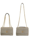 Kira Chevron Convertible Shoulder Bag Grey - TORY BURCH - BALAAN 8