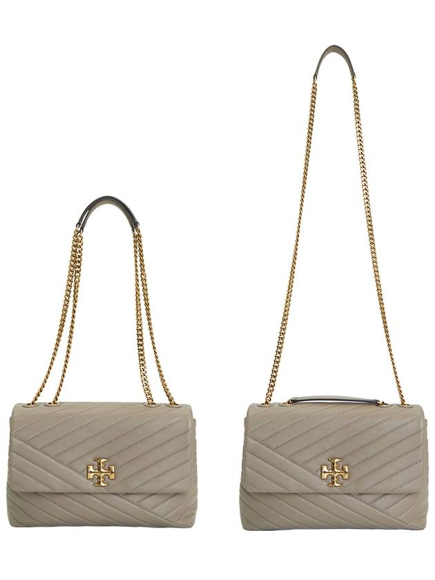 Kira Chevron Convertible Shoulder Bag Grey - TORY BURCH - BALAAN 8