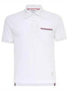 Men's Three Stripes Pocket Mercerized Short Sleeve Polo Shirt White - THOM BROWNE - BALAAN 2