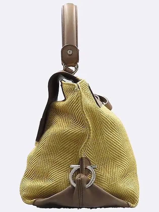 Ferragamo 21 D199 Sophia fabric trim leather tote bag shoulder strap 2WAY - SALVATORE FERRAGAMO - BALAAN 3