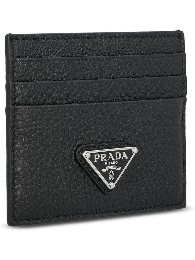 Triangle Logo Card Wallet Black - PRADA - BALAAN 4