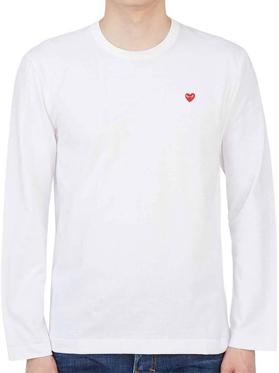 Men's Mini Red Wappen Long Sleeve T-Shirt P1 T308 2 White - COMME DES GARCONS - BALAAN 2