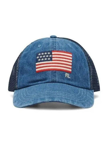 flag denim ball cap navy - POLO RALPH LAUREN - BALAAN 1