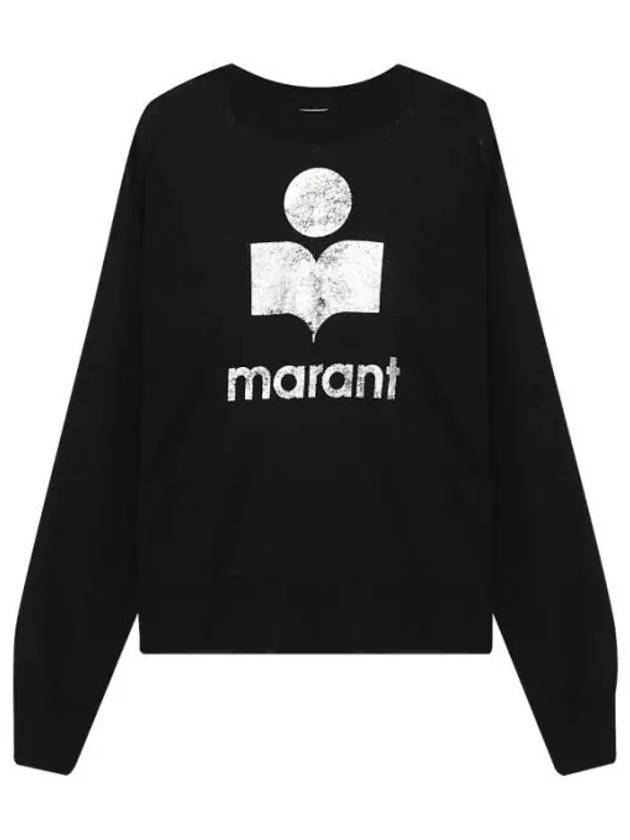 Klowia Logo Print Linen Sweatshirt Black - ISABEL MARANT ETOILE - BALAAN 1