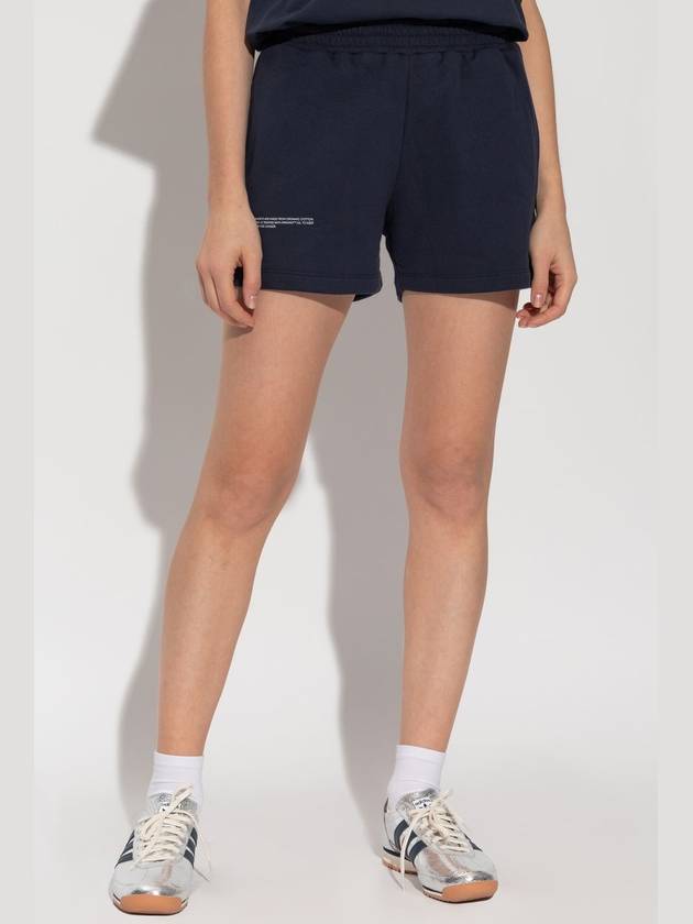 Pangaia Logo Shorts, Unisex, Navy Blue - PANGAIA - BALAAN 3