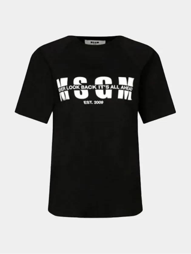 Logo Lettering Short Sleeve T-Shirt Black - MSGM - BALAAN 2