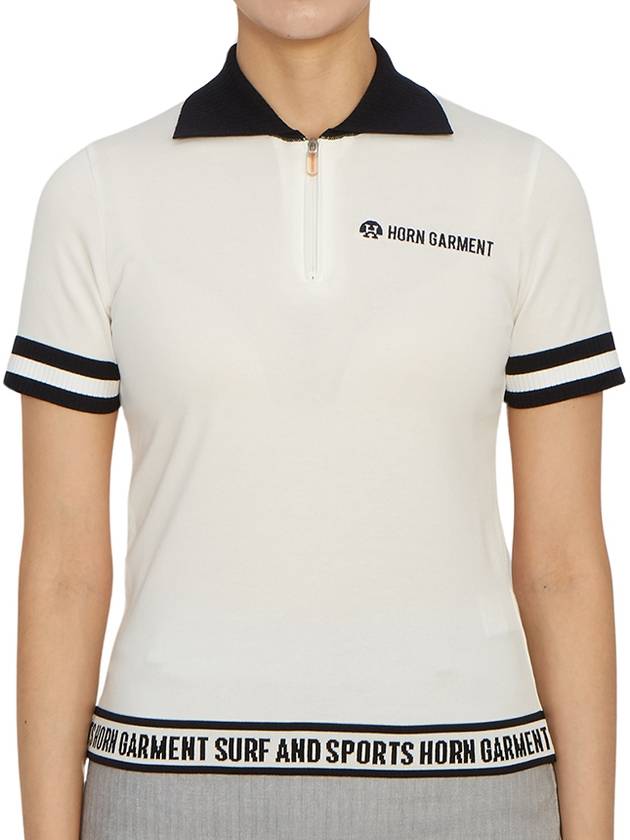 Women's Logo Short Sleeve PK Shirt White - HORN GARMENT - BALAAN 2