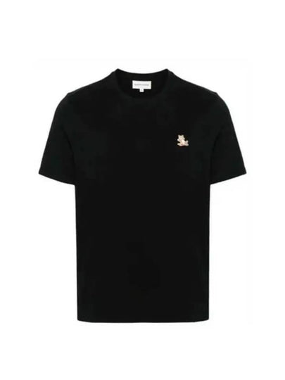 Chillax Fox Patch Regular Short Sleeve T-Shirt Black - MAISON KITSUNE - BALAAN 2