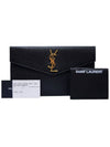 Women s 565739 Gold Logo Monogram Black Leather Uptown Clutch Bag - SAINT LAURENT - BALAAN 9