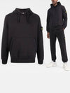 Wappen Patch Cotton Fleece Hoodie Black - STONE ISLAND - BALAAN 2