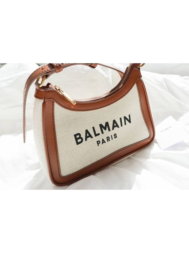 Neutral BArmy Logo Print Canvas Hobo Bag Shoulder Bag YN1BT743 TCFN - BALMAIN - BALAAN 4