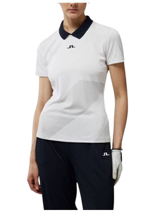 Women's BEA Collar Short Sleeve T-Shirt White - J.LINDEBERG - BALAAN 1