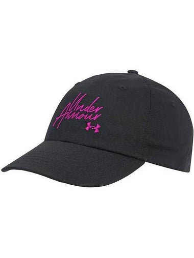 Embroidered Raw Ball Cap Black Pink - UNDER ARMOUR - BALAAN 1