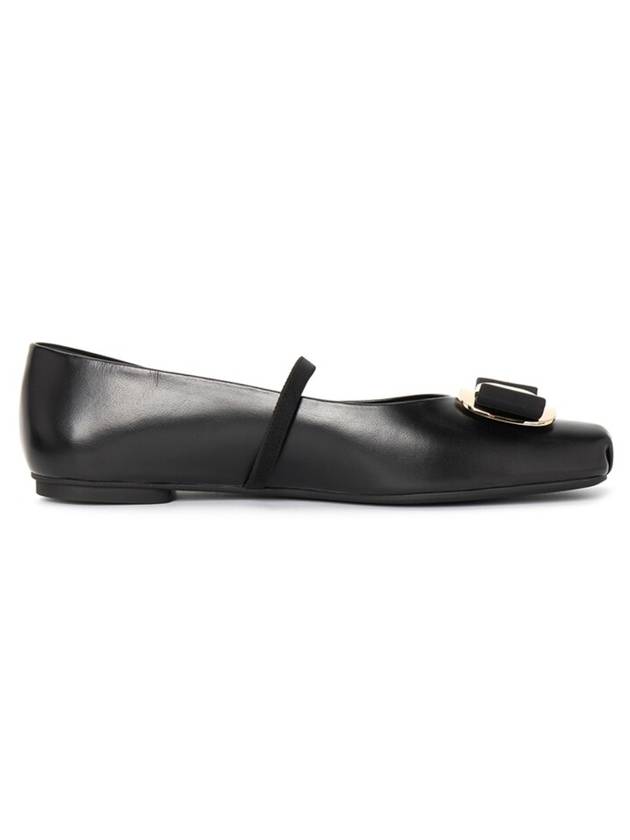 New Vara Plate Ballet Flat Black - SALVATORE FERRAGAMO - BALAAN 1