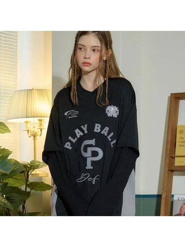 PLAY BALL Layered Jersey Long Sleeve Black - CPGN STUDIO - BALAAN 1