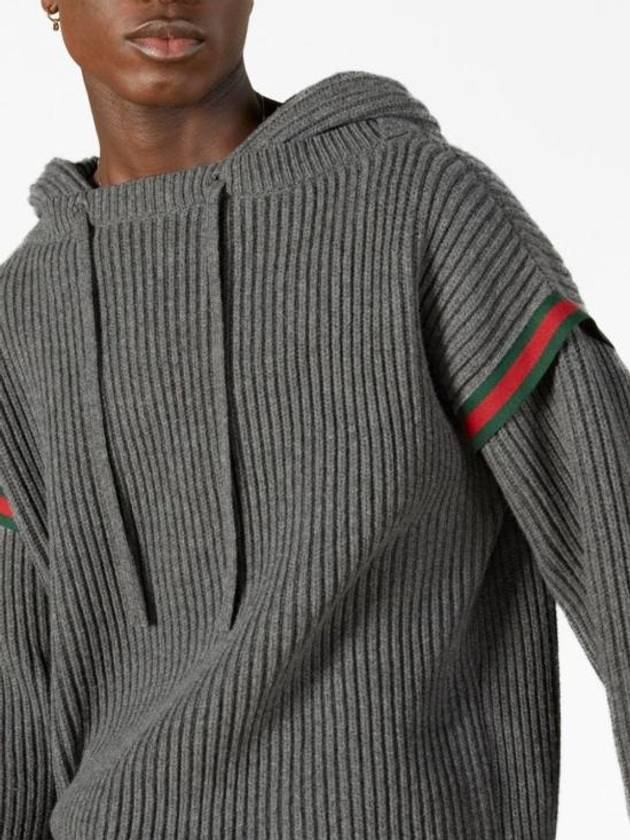 Wool Cashmere Hoodie Grey - GUCCI - BALAAN 2