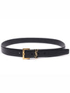 Men's Monogram Grain Leather Belt Gold - SAINT LAURENT - BALAAN 5