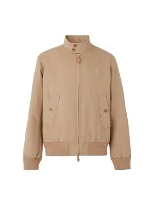 Men's Monogram Motif Cotton Harrington Bomber Jacket Beige - BURBERRY - BALAAN 2