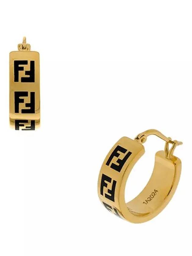 Forever Enamel FF Metal Earrings Gold - FENDI - BALAAN 5