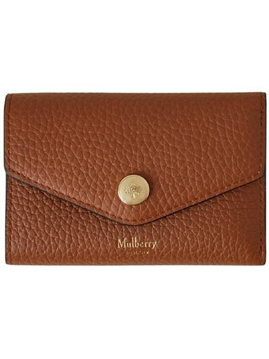 Folded Heavy Grain Multi Card Wallet Chestnut - MULBERRY - BALAAN 1