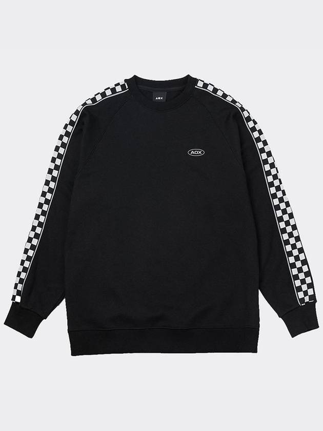 Checkerline Raglan Sweatshirt Black - AOX - BALAAN 5